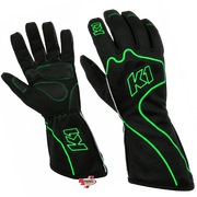 K1 RaceGear RS1 Karting Gloves In Black/Green