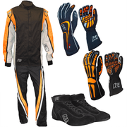 K1 RaceGear Vortex Flo Orange 2 pc Package: Includes Vortex Race Jacket, Pants, Race Gloves and Challenger Shoes
