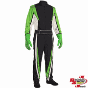 K1 RaceGear Vortex Flo Green Package: Includes Vortex Race Suit, Track-1 Race Gloves and Challenger Race Shoes