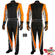 K1 RaceGear Vortex Flo Orange Package: Includes Vortex Race Suit, Race Gloves and Challenger Race Shoes