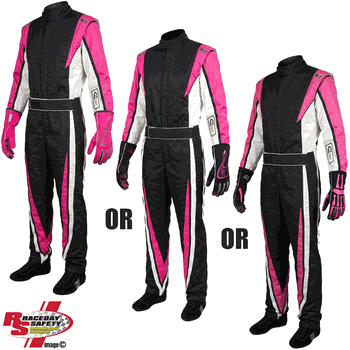 K1 RaceGear Vortex Flo Pink Package: Includes Vortex Race Suit, Track-1 Race Gloves and Challenger Race Shoes