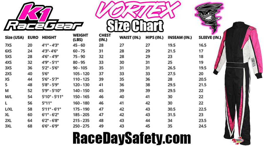K1 RaceGear VORTEX Racing Suit Flo Pink/Black/White <br>SFI 3.2A/1
