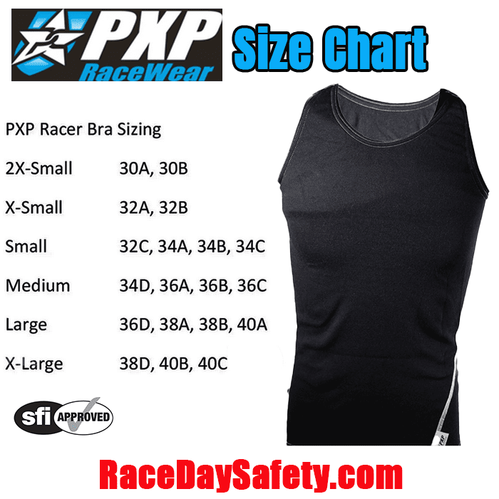PXP RaceWear Bra Top Tank Black/White Stitching <br>SFI 3.3