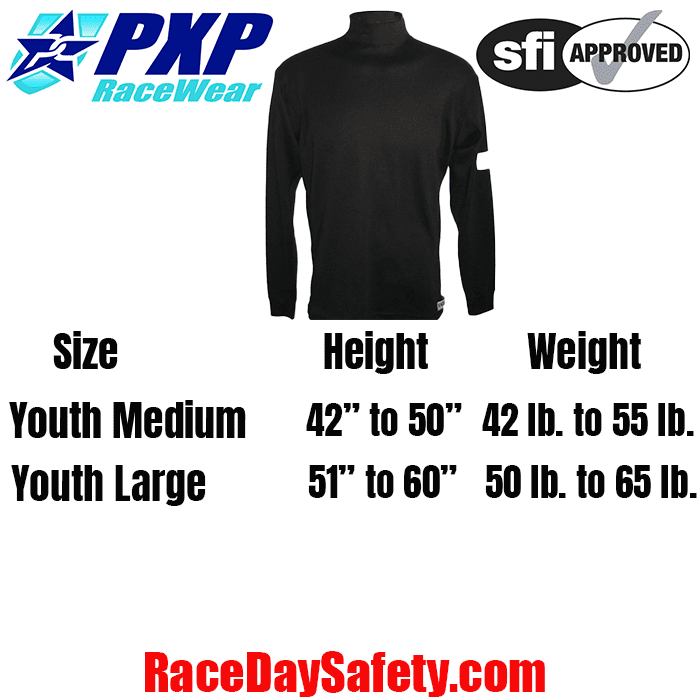 PXP RaceWear Youth Underwear Shirt Black <br>SFI 3.3