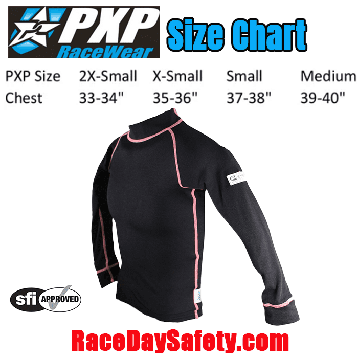 PXP RaceWear Underwear Shirt Black/Pink Stitching <br>SFI 3.3