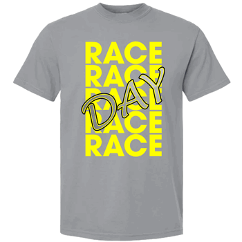 "RaceDay" Granite & Yellow Comfort Colors T-Shirt