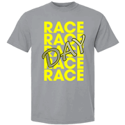 "RaceDay" Granite & Yellow Comfort Colors T-Shirt
