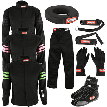 RaceDay Jr Dragster Package Jacket, Pants, Gloves, Neck Collar, Arm Restraints