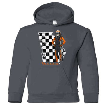 RaceDay Safety "Race Local" Orange Youth Hoodie