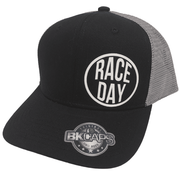 RaceDay Snapback Hat <br>Black, Gray, White Logo