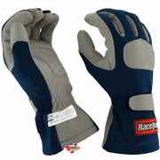 RaceQuip 351 Series 1 Layer Nomex® Race Gloves Blue/Gray <br>SFI 3.3/1