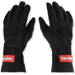 RaceQuip 355 Series 2 Layer Nomex® Race Gloves Black <br>SFI 3.3/5