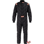 RaceQuip Chevron-1 Race Suit Black w/White Stitching <br>SFI 3.2A/1