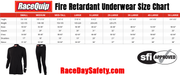 RaceQuip Fire Retardant Underwear Size Chart