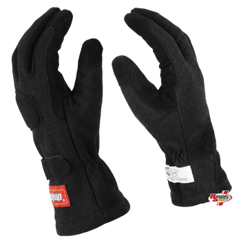 RaceQuip Youth 355 Series 2 Layer Nomex® Race Gloves Black <br>SFI 3.3/5
