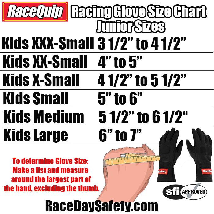 RaceQuip Youth 355 Series 2 Layer Nomex® Race Gloves Black <br>SFI 3.3/5
