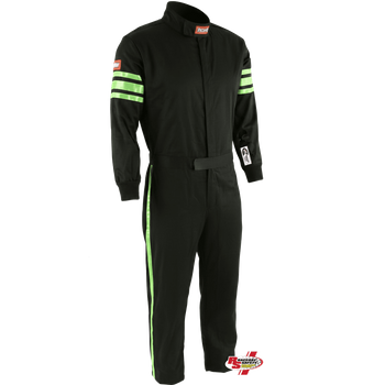 RaceQuip Pro-1 Kids Racing Suit Black/Green <br>SFI 3.2A/1