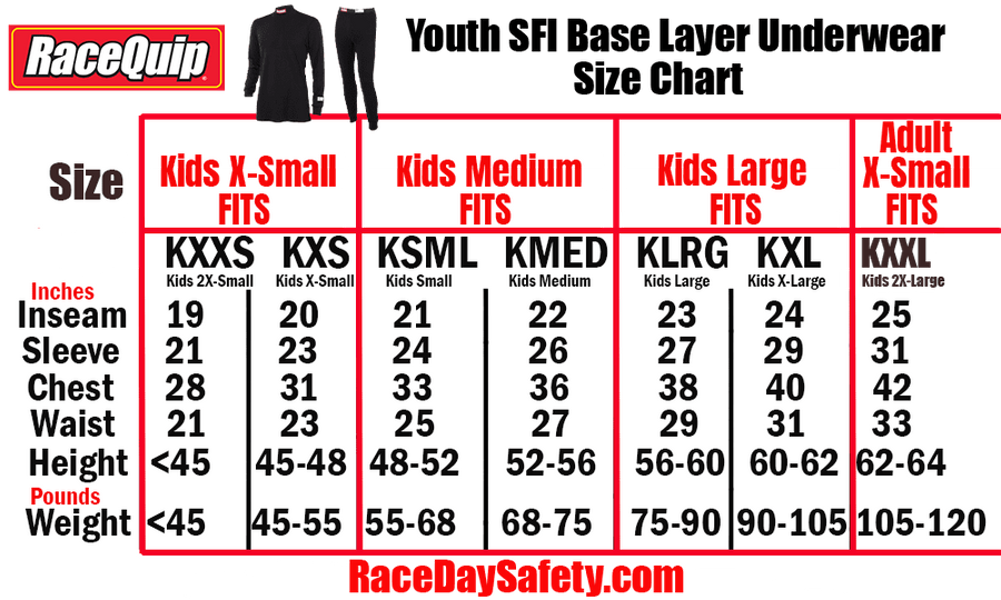 RaceQuip Youth Fire Retardant Underwear Top <br>SFI 3.3