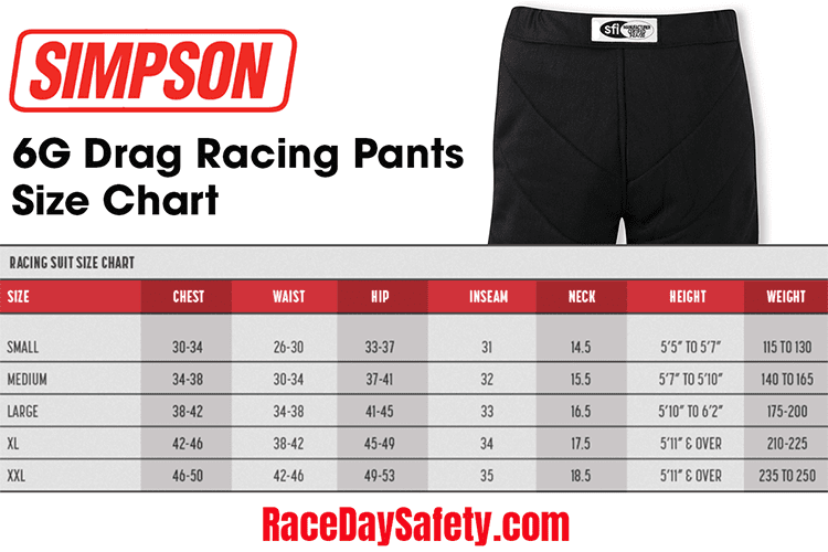 Simpson 6G Drag Racing Pants Black <br>SFI 3.2A/20