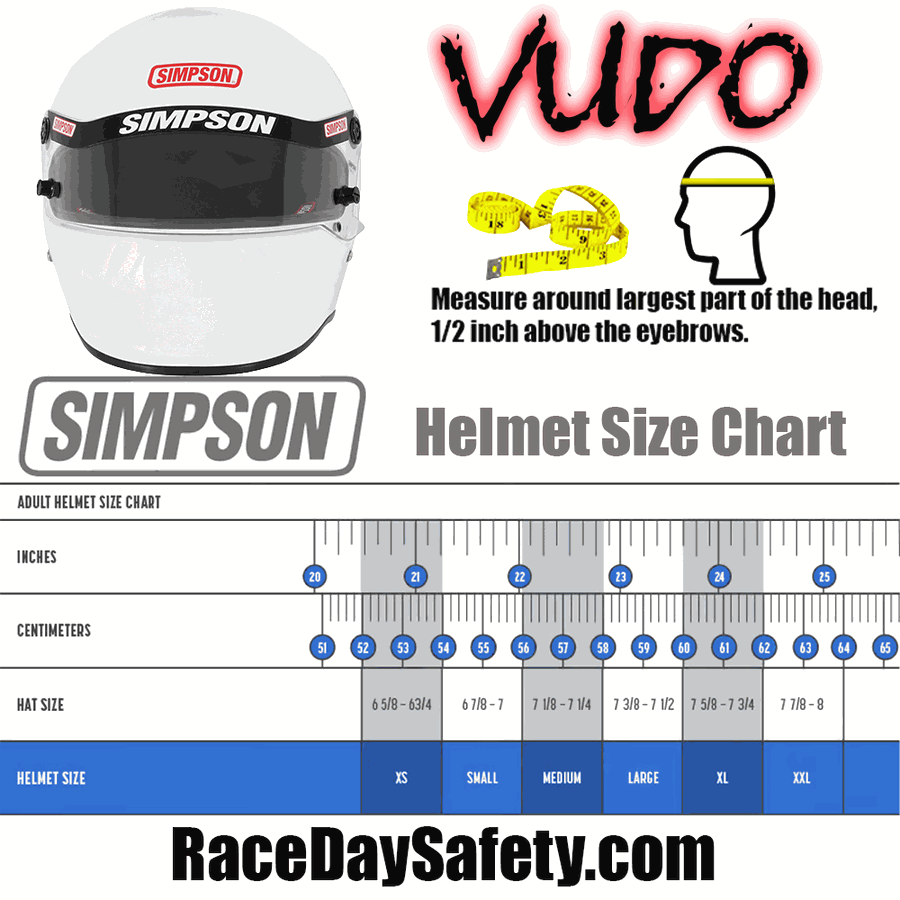 Simpson Vudo Racing Helmet Gloss White <br>Snell SA2025