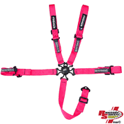 Ultra Shield Junior 5 Point Camlock Racing Seat Belts Fluorescent Pink <br>SFI 16.1