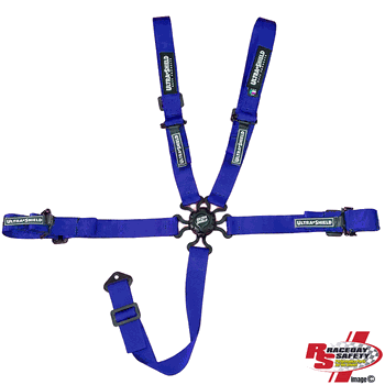 Ultra Shield Junior 5 Point Camlock Racing Seat Belts Blue <br>SFI 16.1