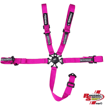 Ultra Shield Junior 5 Point Camlock Racing Seat Belts Magenta <br>SFI 16.1