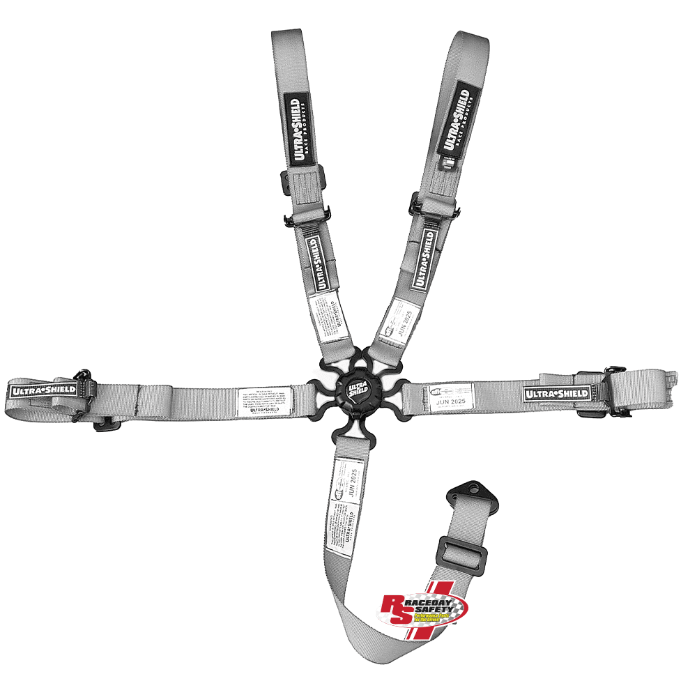 Ultra Shield Junior 5 Point Camlock Racing Seat Belts Nickel Gray SFI 16.1