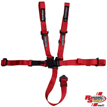Ultra Shield Junior 5 Point Latch and Link Racing Seat Belts Red <br>SFI 16.1
