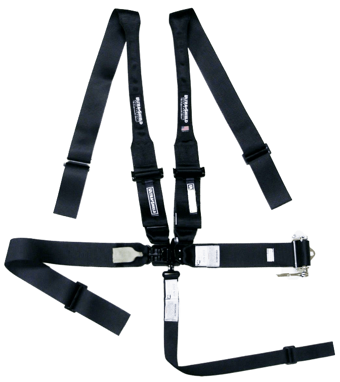 Ultra Shield Ratchet Lap Belts and 5 Point Racing HANS Harness