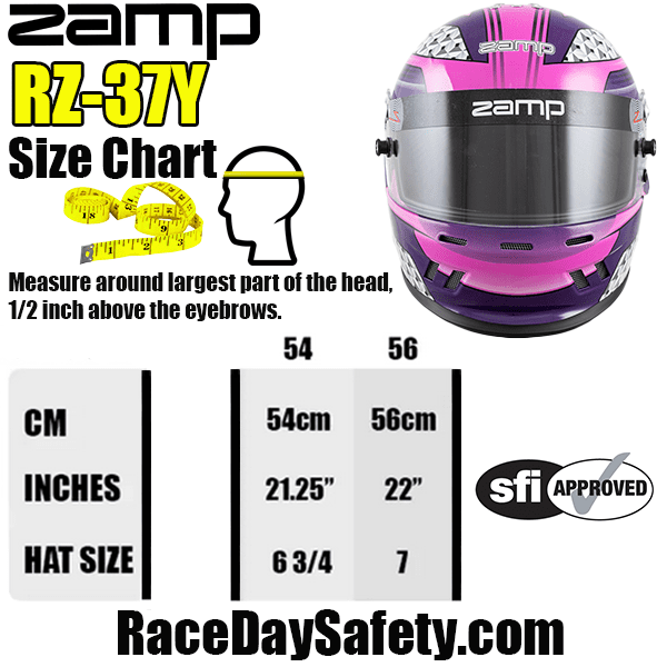 Zamp RZ-37Y Youth Graphic Race Helmet Pink/Purple <br>SFI 24.1