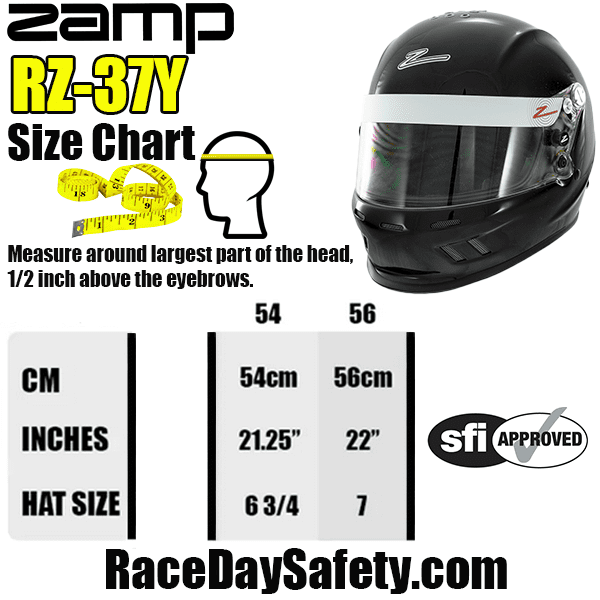 Zamp RZ-37Y Youth Helmet Gloss Black <br>SFI 24.1