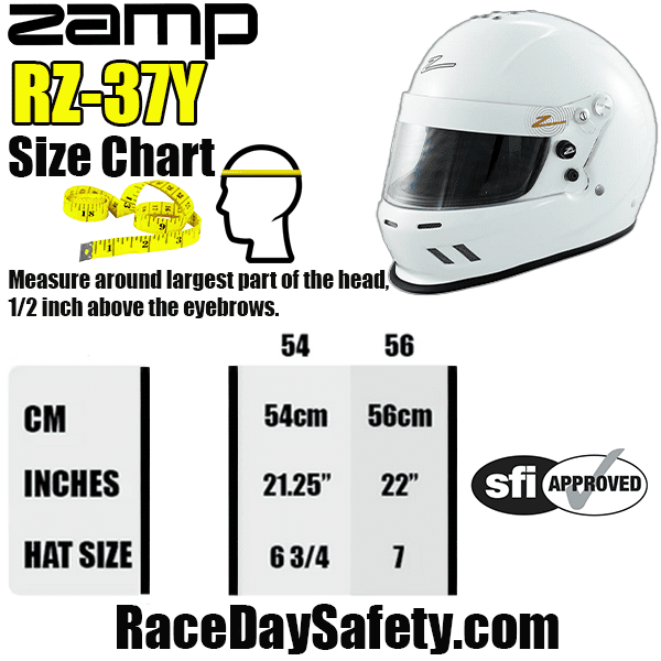 Zamp RZ-37Y Youth Helmet Gloss White <br>SFI 24.1