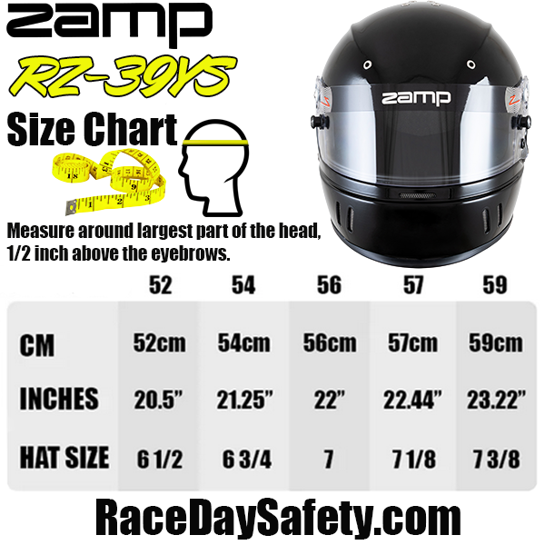 Zamp RZ-39YS Youth Racing Helmet Gloss Black <br>SFI 24.1