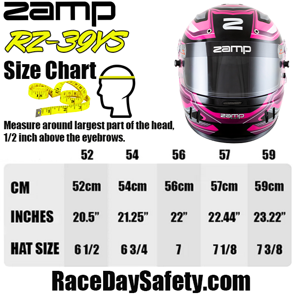 Zamp RZ-39YS Youth Racing Helmet Pink/Black Graphic <br>SFI 24.1