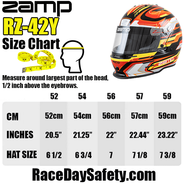 Zamp RZ-42Y Youth Race Helmet Black/Red/Orange <br>Snell CMR2016