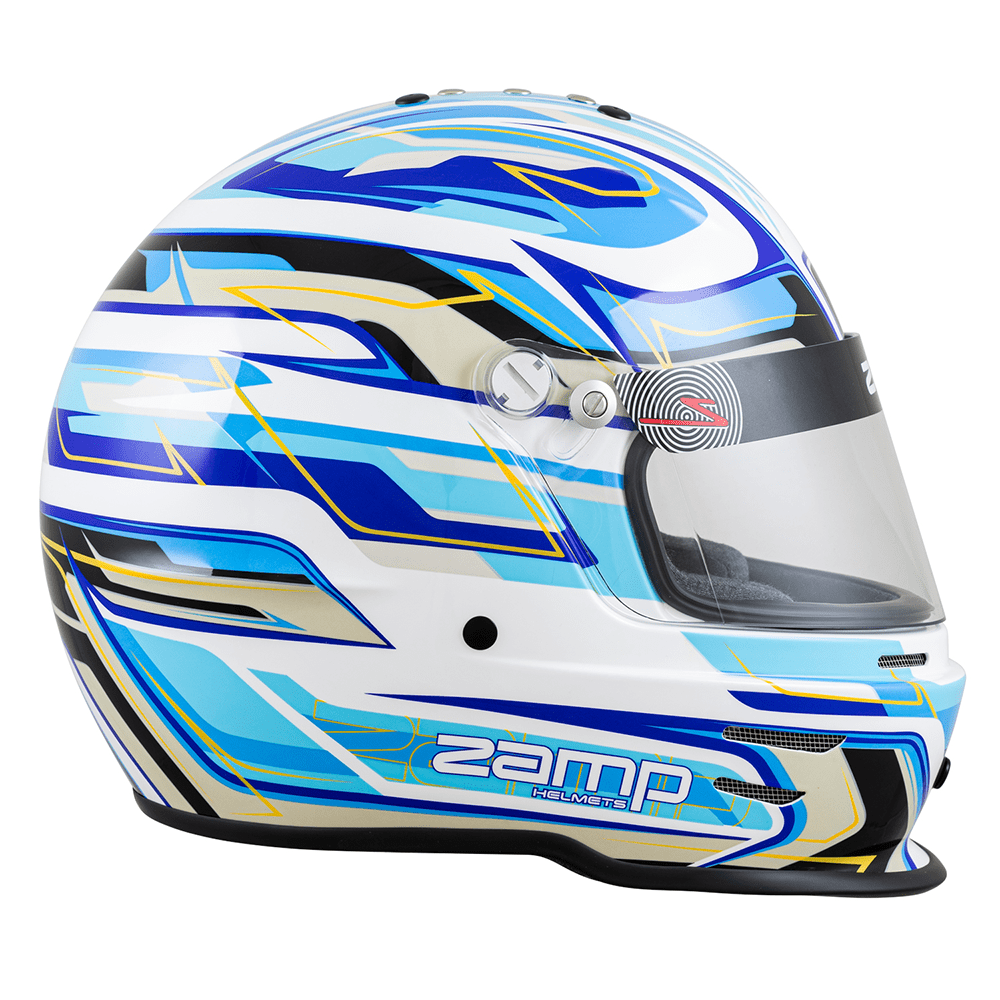 Zamp RZ42Y Snell CMR2016 Youth Race Helmet White/Blue/Light Blue
