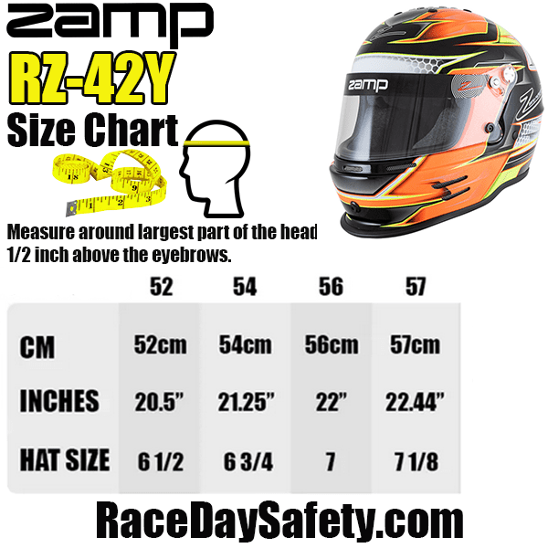 Zamp RZ-42Y Youth Race Helmet Orange/Yellow Graphic <br>Snell CMR2016