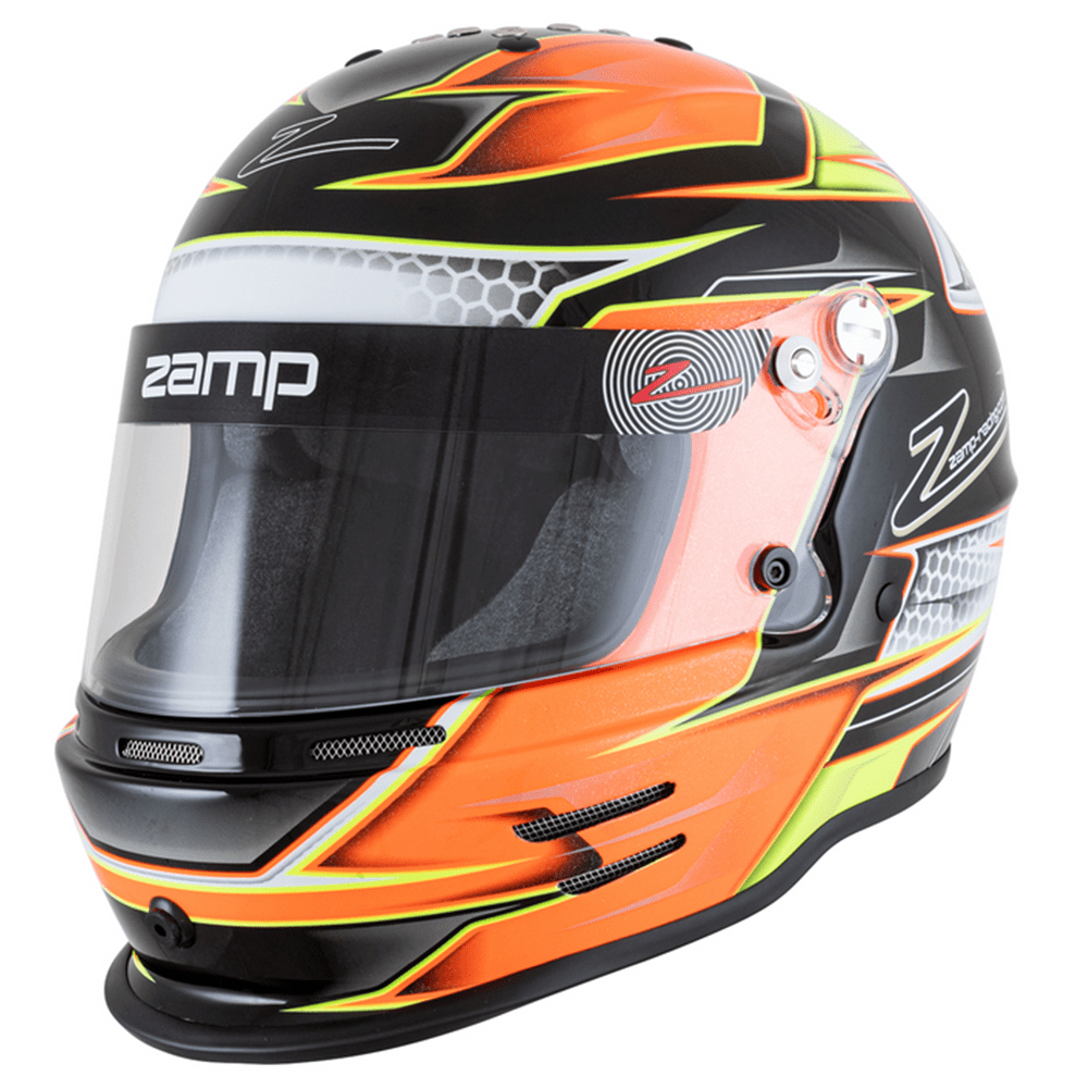 Zamp RZ42Y Snell CMR2016 Youth Race Helmet Orange/Yellow Graphic