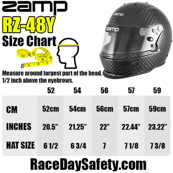 Zamp RZ-48Y Youth Carbon Racing Helmet <br>SFI 24.1 & CMR2016