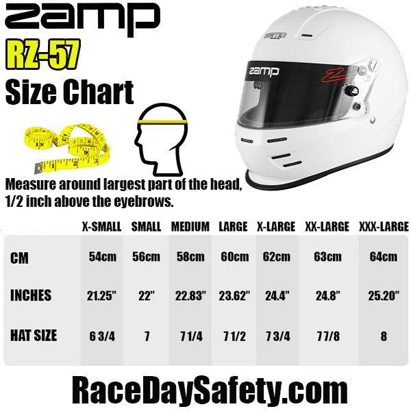 Zamp RZ-57 Racing Helmet Gloss White <br>Snell SA2025