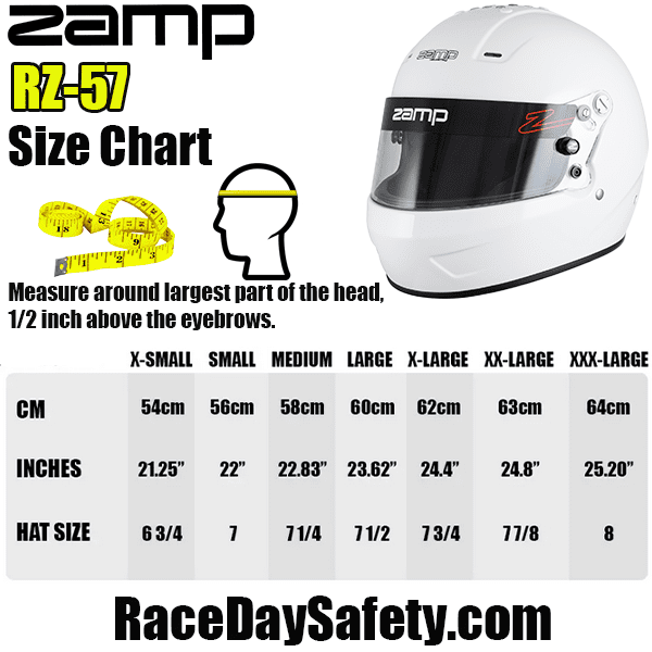 Zamp RZ-57 Racing Helmet Gloss White <br>Snell SA2025