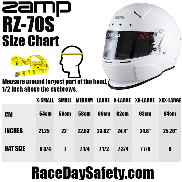 Zamp RZ-70S Racing Helmet White <br>Snell SA2025