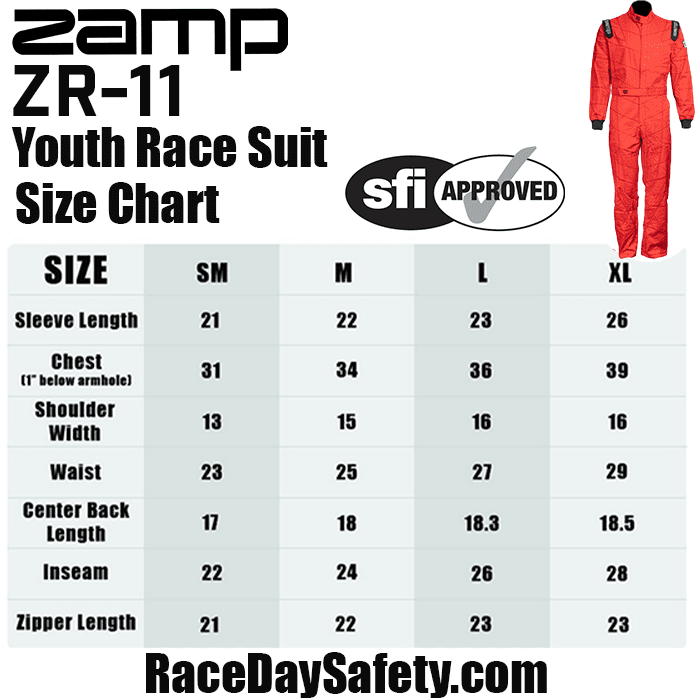 Zamp ZR-11 Youth Race Suit Red <br>SFI 3.2A/1