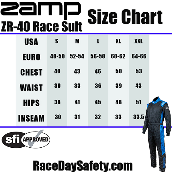 Zamp ZR-40 Race Suit Black/Blue <br>SFI 3.2A/5