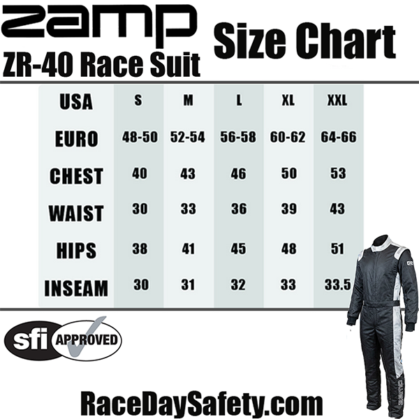 Zamp ZR-40 Race Suit Black/Gray <br>SFI 3.2A/5