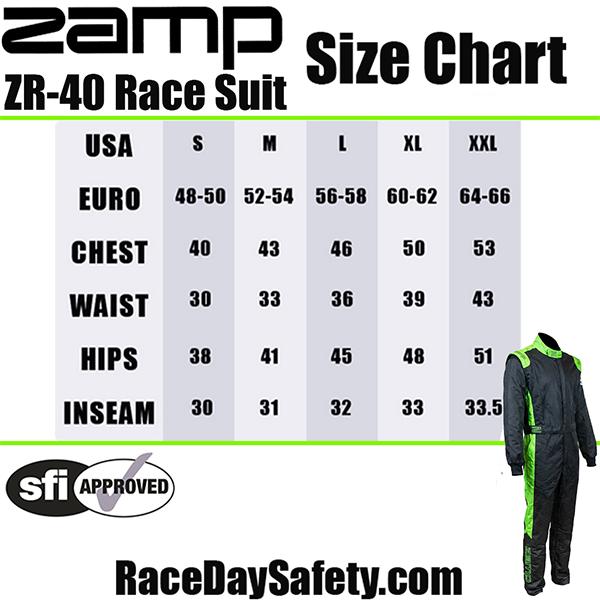 Zamp ZR-40 Race Suit Black/Green <br>SFI 3.2A/5