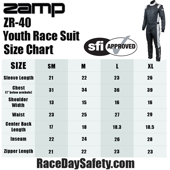 Zamp ZR-40 Youth Race Suit Gray/Black <br>SFI 3.2A/5