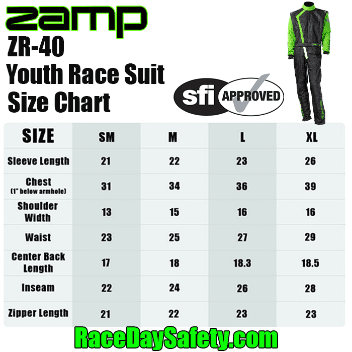 Zamp ZR-40 Youth Race Suit Green/Black <br>SFI 3.2A/5