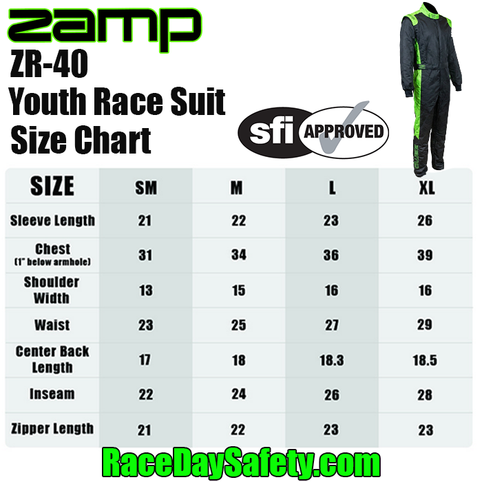 Zamp ZR-40 Youth Race Suit Green/Black <br>SFI 3.2A/5